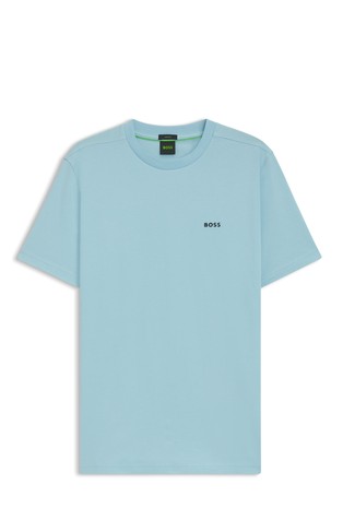 Regular fit pamučna majica s kontrastnim logotipom