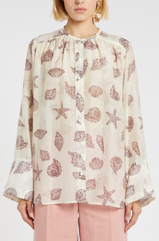 Bluza od pamuka i svile s uzorkom