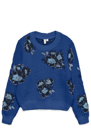 VMPOILU Knitted pullover with floral pattern