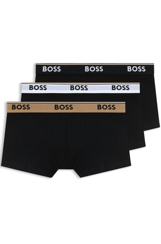 Three-pack of stretch-cotton trunks with logo waistbands