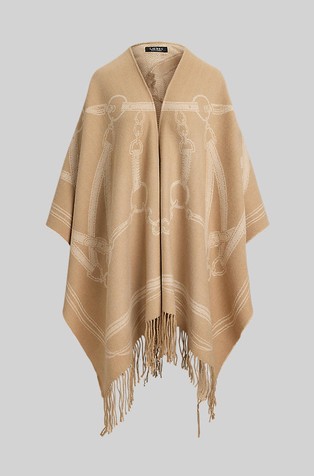 Žakard pončo od mješavine s vunom