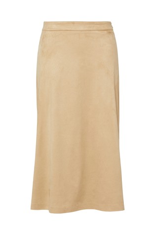 Zvonasta midi suknja od umjetne brušene kože