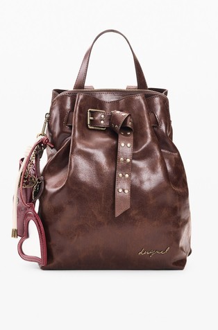 Small backpack in faux-leather