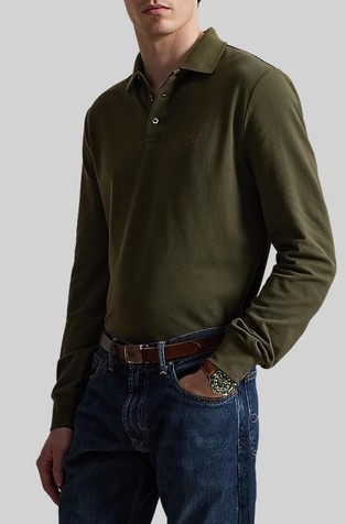 Custom slim fit rastezljiva polo majica s mrežastom strukturom