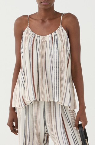 Striped top in viscose-blend