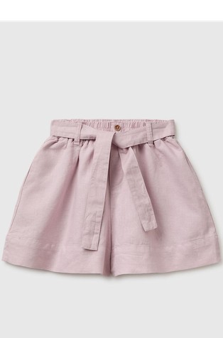 Linen blend shorts with sash