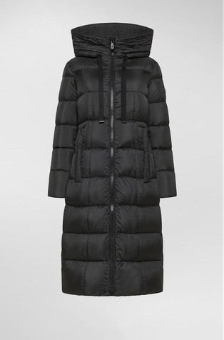 Duga prošivena jakna punjena paperjem s kapuljačom