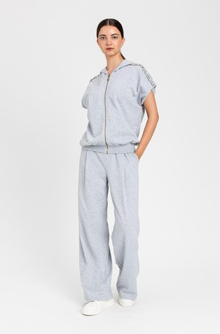 Hoodie with cabochon embroidery