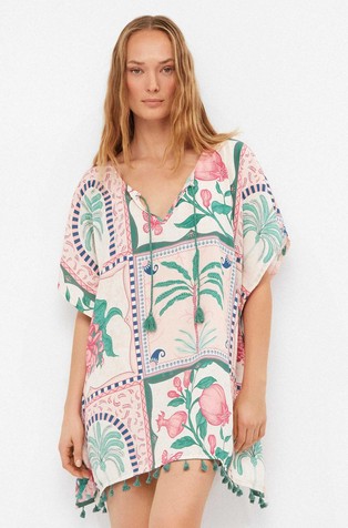 Patterned kaftan in viscose