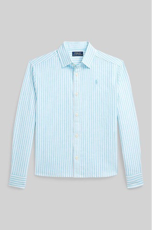 Prugasta košulja od mješavine lana i pamuka