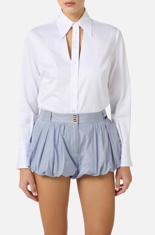 Pamučna košulja s izrezima uz ovratnik