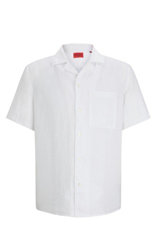 Relaxed fit lanena košulja kratkih rukava