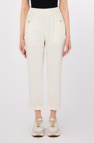 Cropped hlače s elastičnim obrubom oko struka