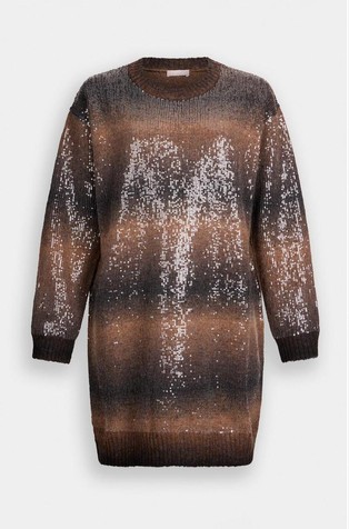 Kratka pletena haljina sa šljokicama