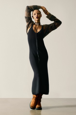 2-u-1 pletena haljina s naramenicama