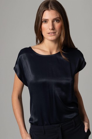 Shirt with satin front