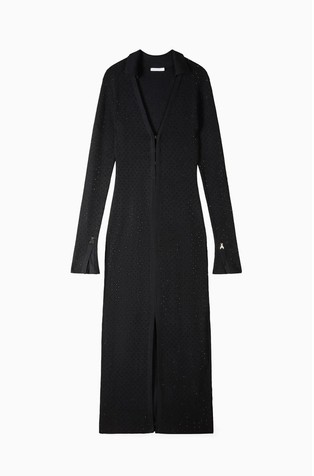 Pletena haljina od rastezljive viskoze s ukrasnim kamenčićima