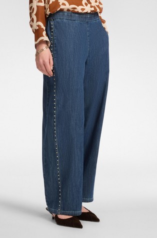 Wide leg jeans with studs