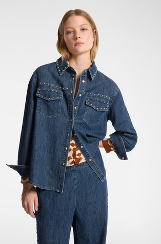 Denim košulja s ukrasnim zakovicama