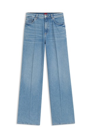 Široke jeans hlače s visokim strukom