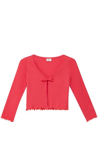 Rebrast kardigan s trakama za vezanje