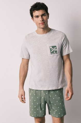 Pamučna pidžama kratkih rukava