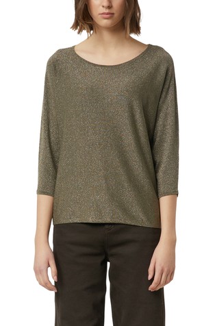 Pleten pulover s 3/4 rukavima i svjetlucavim lurex vlaknima