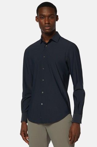 Slim fit košulja od rastezljivog najlona