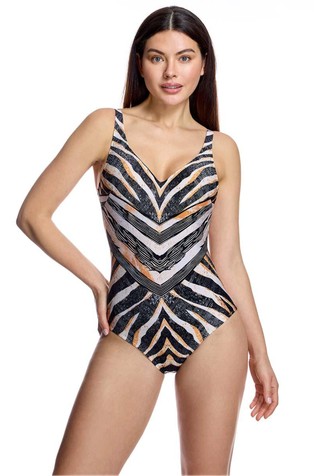 Jednodijelni kupaći kostim sa zebrastim uzorkom