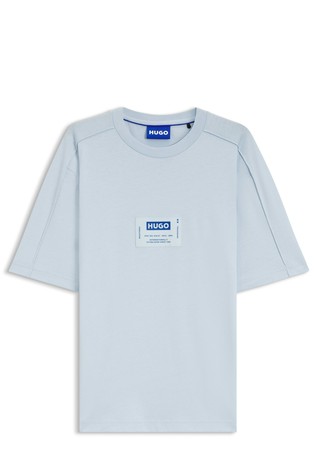 Cotton-jersey T-shirt with logo label