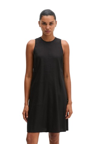 Sleeveless dress in viscose linen blend