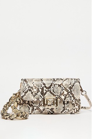 Mini bag in coated fabric