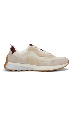 Leather sneakers with synthetic inserts