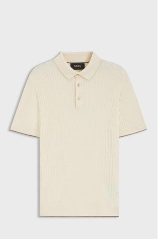 Pletena polo majica kratkih rukava od svile i pamuka