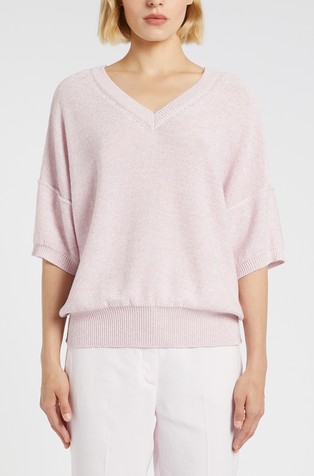 Monochrome labav pleten pulover od mješavine pamuka