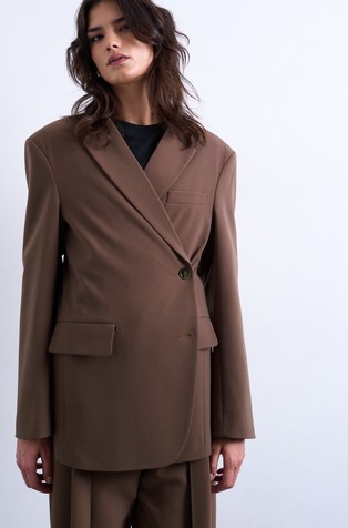 TSLUCY loose fit blazer with asymmetric closure