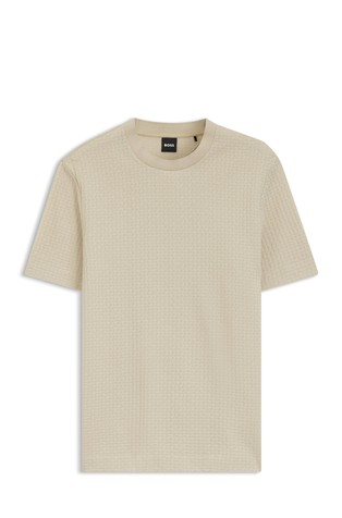 Pamučna majica kratkih rukava sa žakard uzorkom