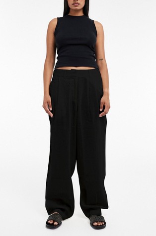 TSBINA barrel fit hlače od lana i viskoze