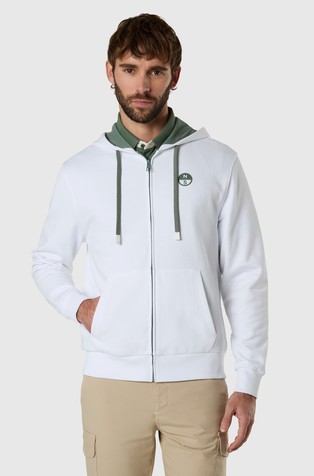 Coton full-zip hoodie with logo