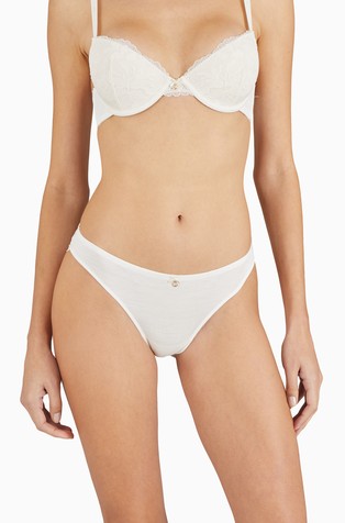 Stretc viscose briefs with lace back