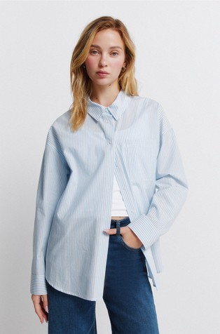 Oversized fit košulja s prugastim uzorkom