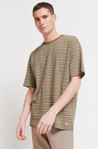 Teksturirana majica kratkih rukava s prugastim uzorkom