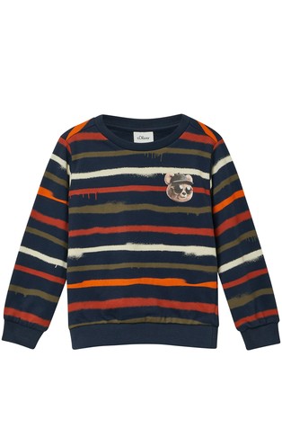 Prugast pulover s malim otiskom