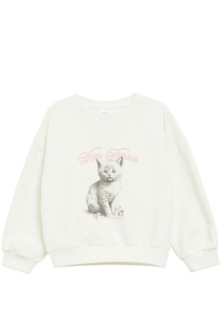 Oversized pulover s motivom mačića