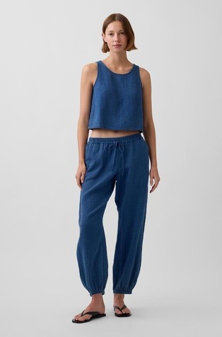 Ženske barrel hlače sa zgužvanim izgledom denima