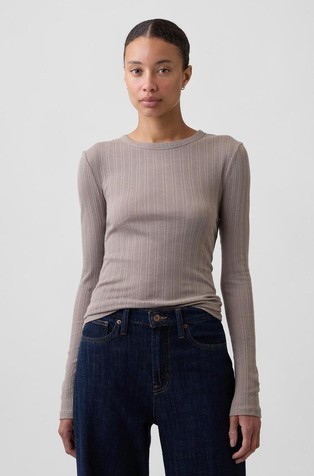 Essential Ribbed Pointelle T-Shirt