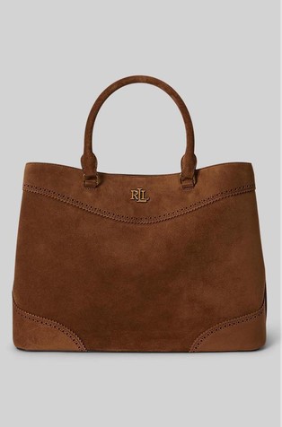 Marcy Perforated Suede Large Satchel