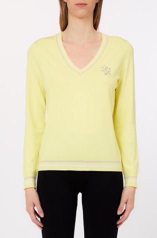 Sweater with striped trims