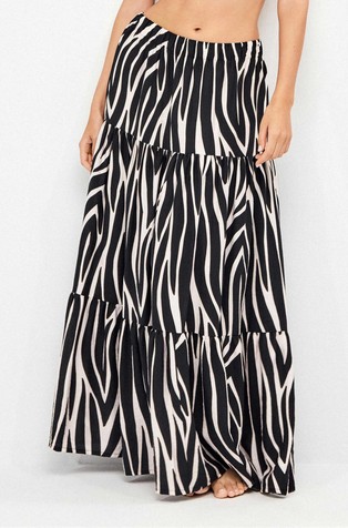 Zebra print long skirt