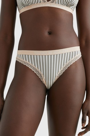 Tangice s logo obrubom i čipkastim rubom